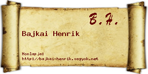 Bajkai Henrik névjegykártya